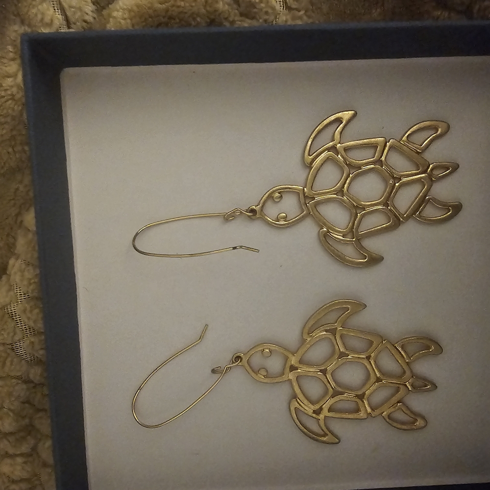 Gold Turtle Earrings